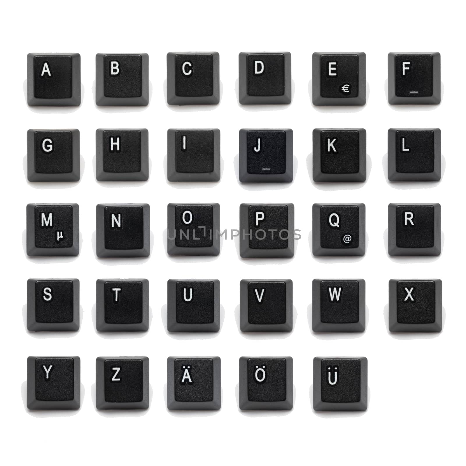 Alphabet black keys from keyboard key every letter by MXW_Stock