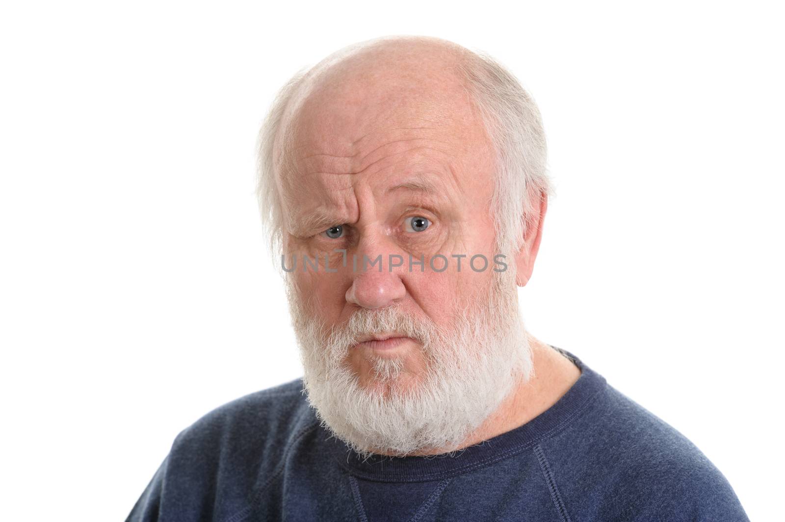 dissatisfied displeased old man isolated portrait by starush