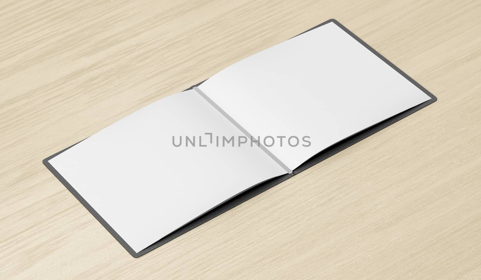 Blank restaurant menu on wood table