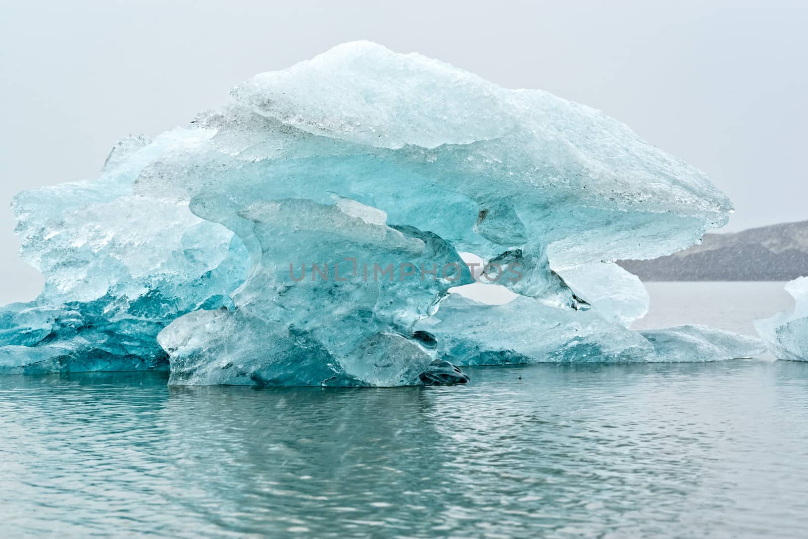 Closeup of iceberg in Fjallsarlon glacier lagoon, Iceland by LuigiMorbidelli