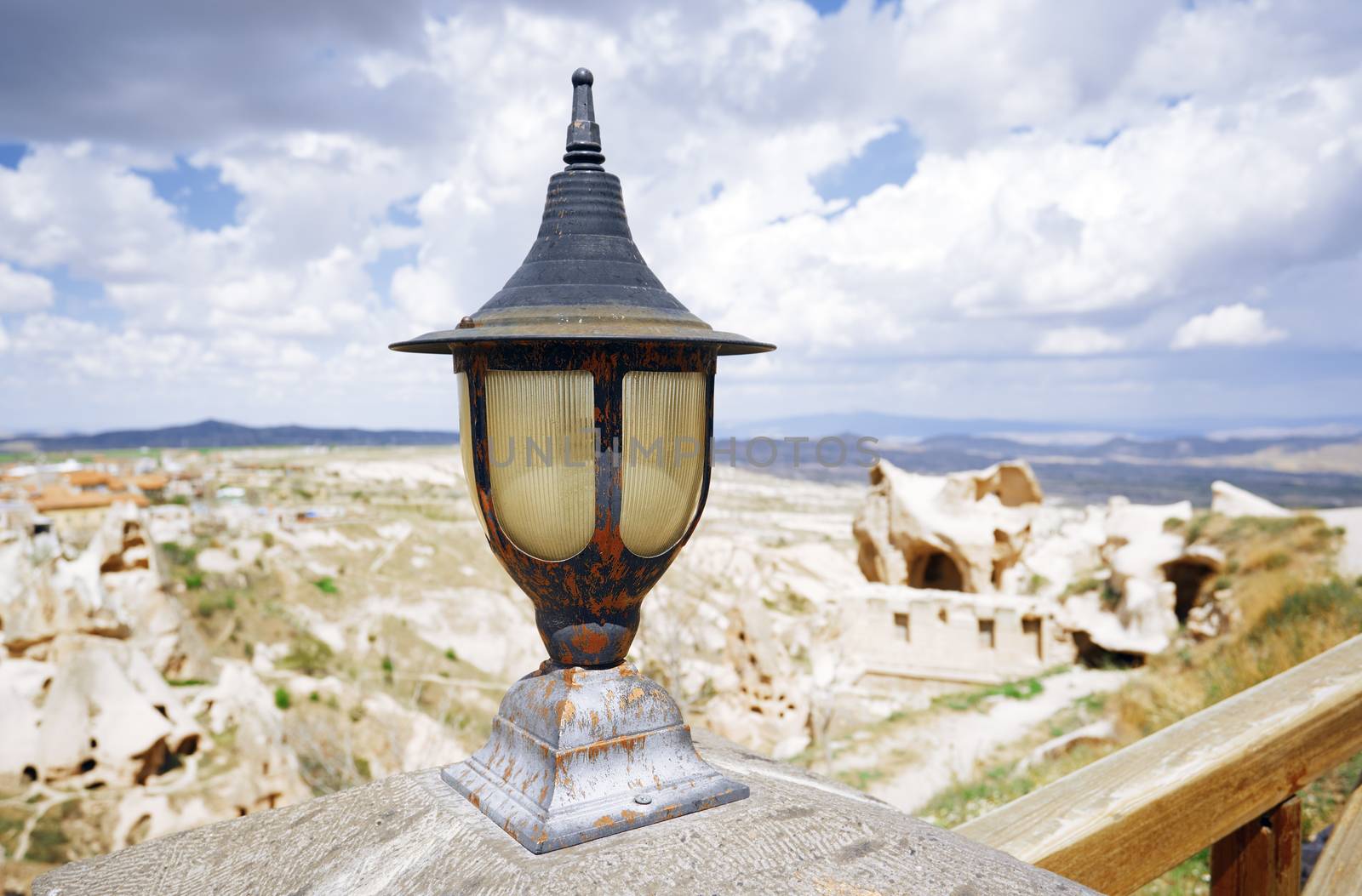 Street lamp at observation platform in Cappadocia by Novic
