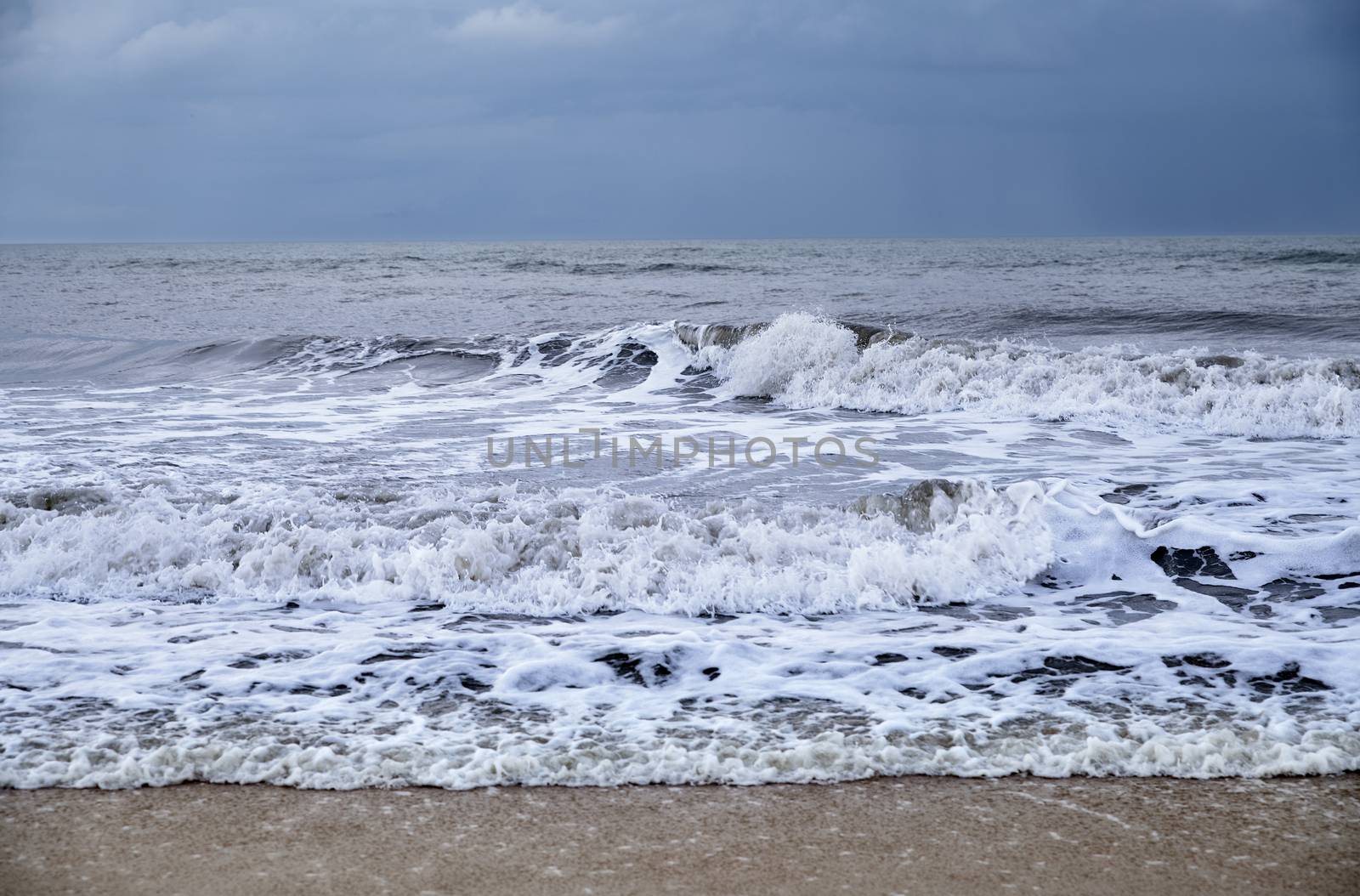 Rough water and waves in Pacific Ocean