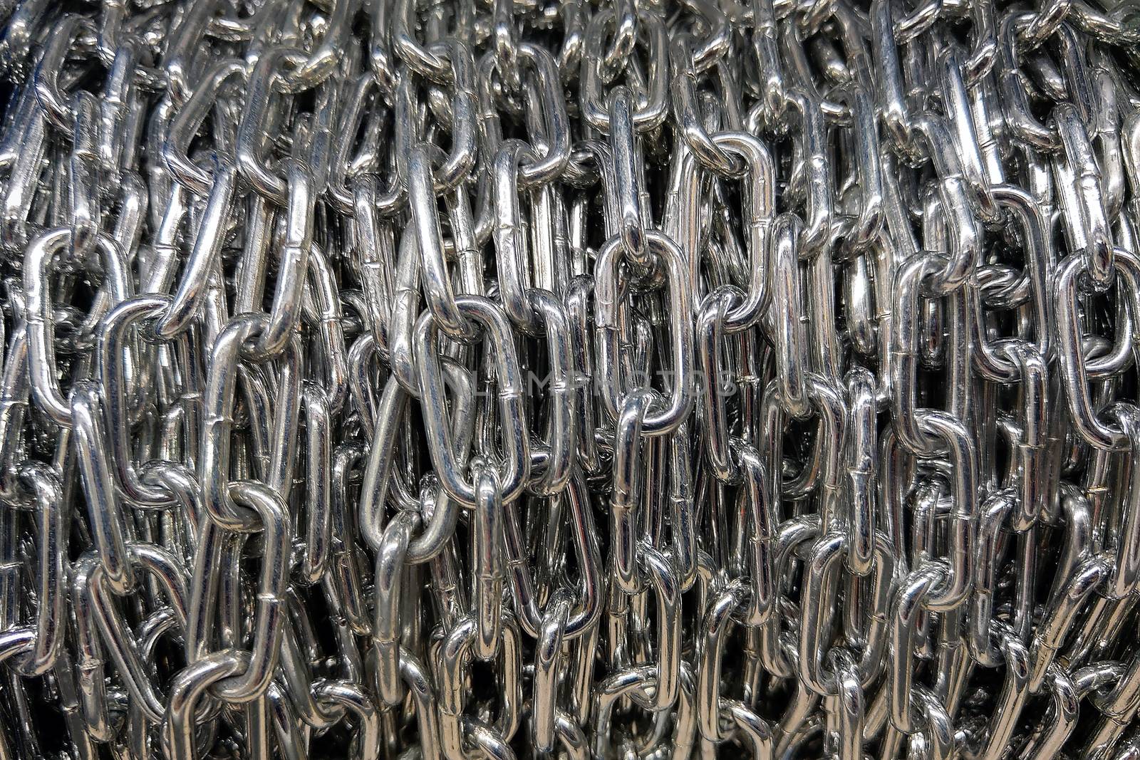 Sling metal chain in a small store. Background Texture. by kip02kas