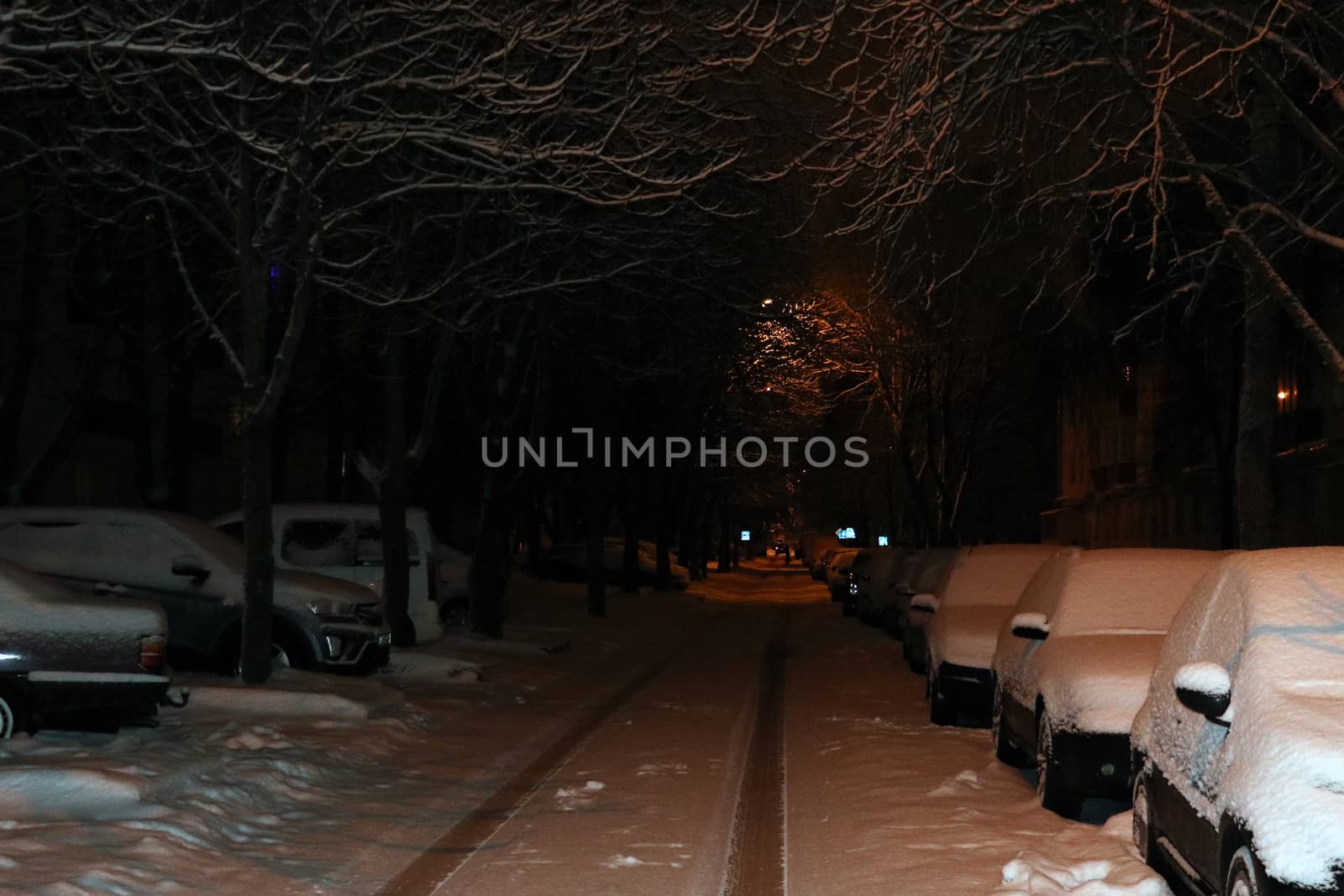 Parked cars covered with snow - snow storm. by kip02kas