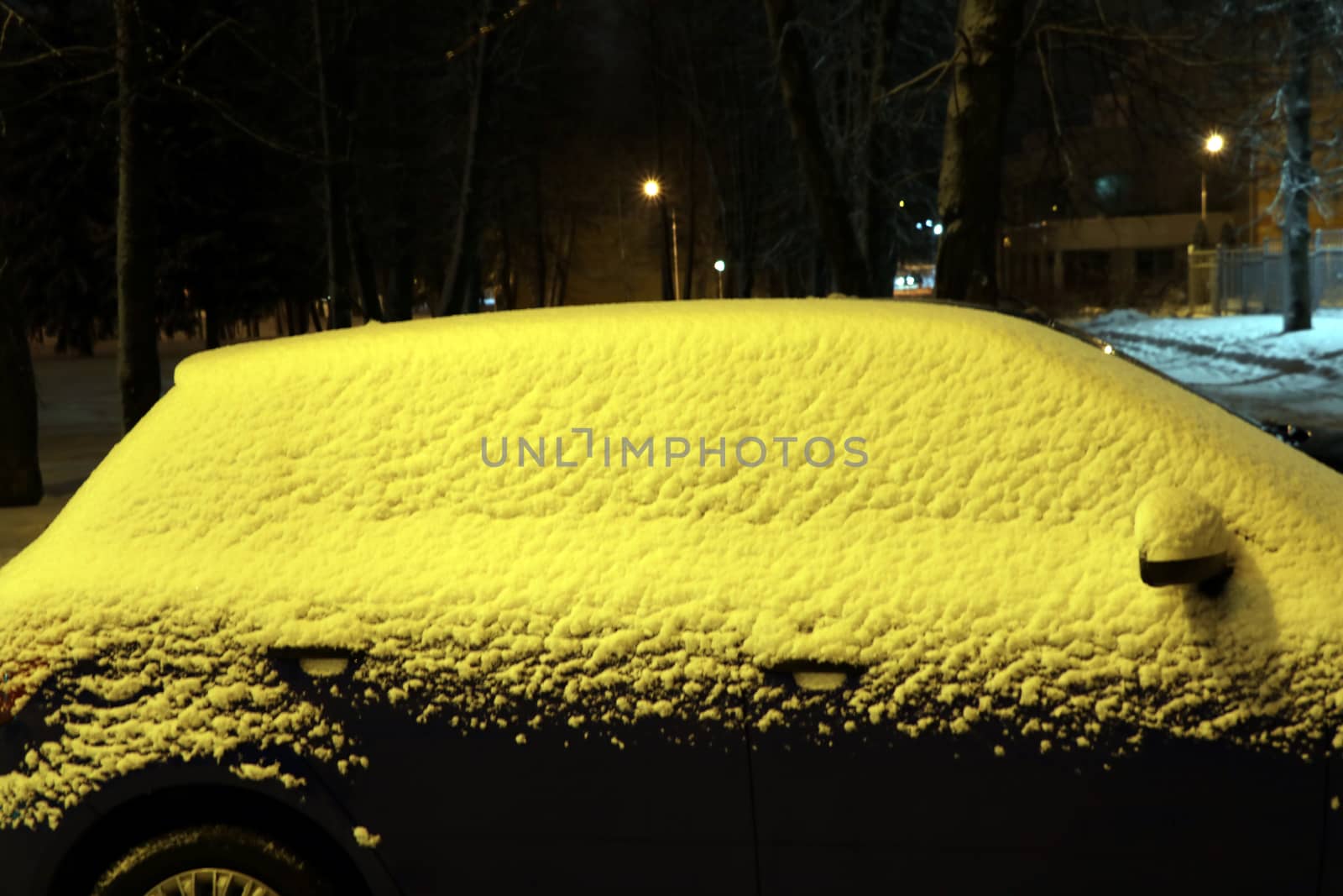 Cars covered with fresh white snow. Background. by kip02kas