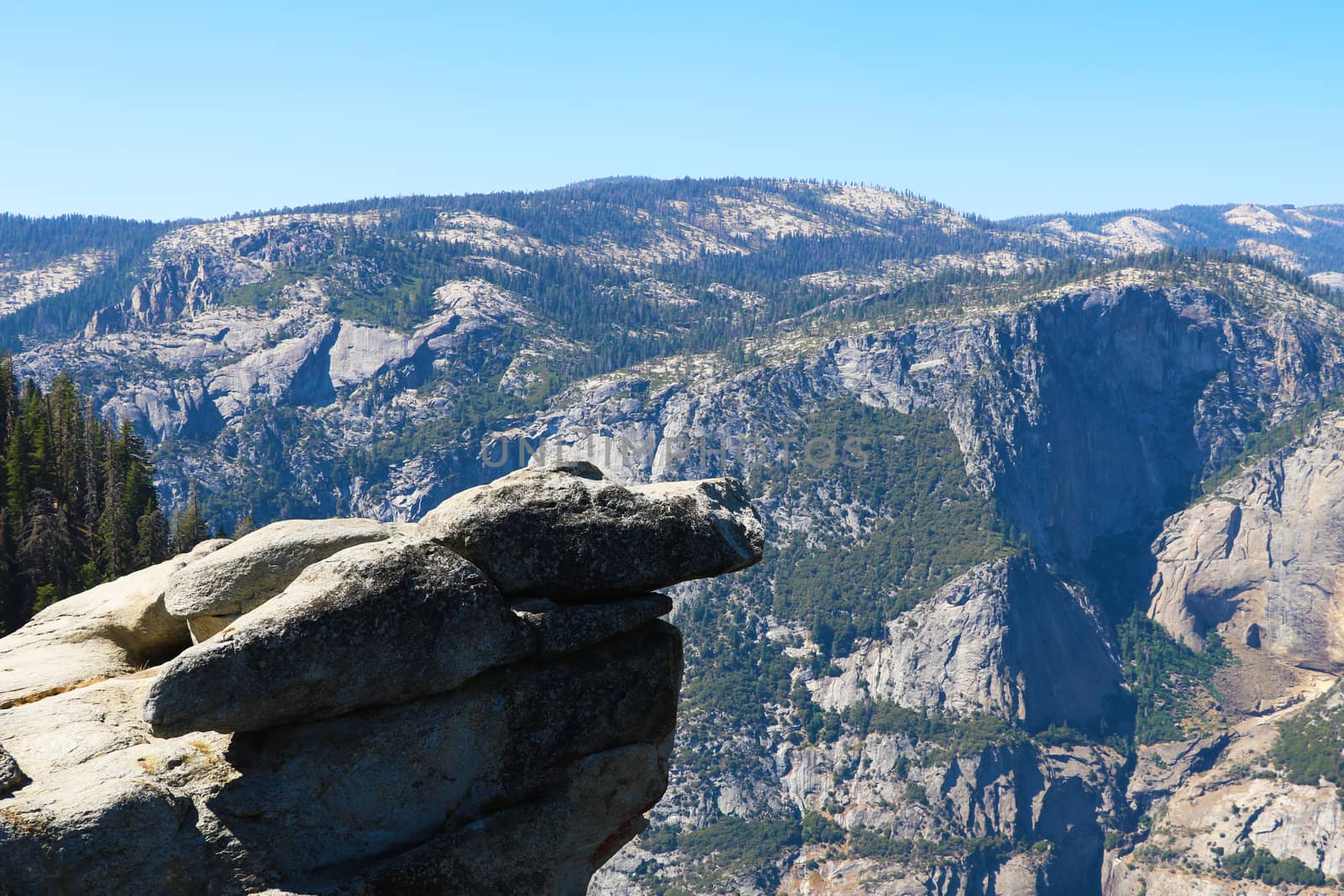 Rocky mountain close up with blurred background.