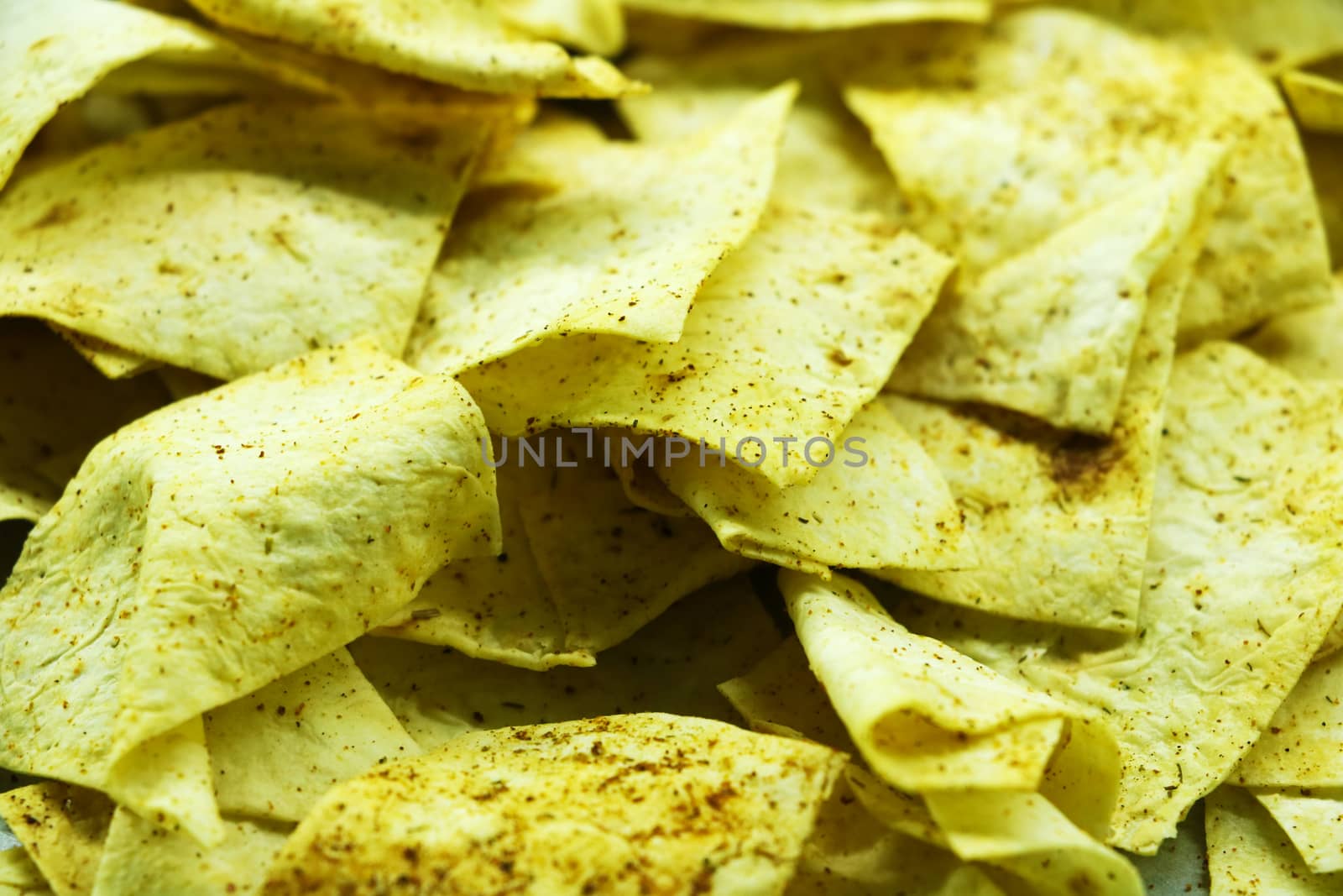 Homemade potato chips, close up. homemade food by kip02kas