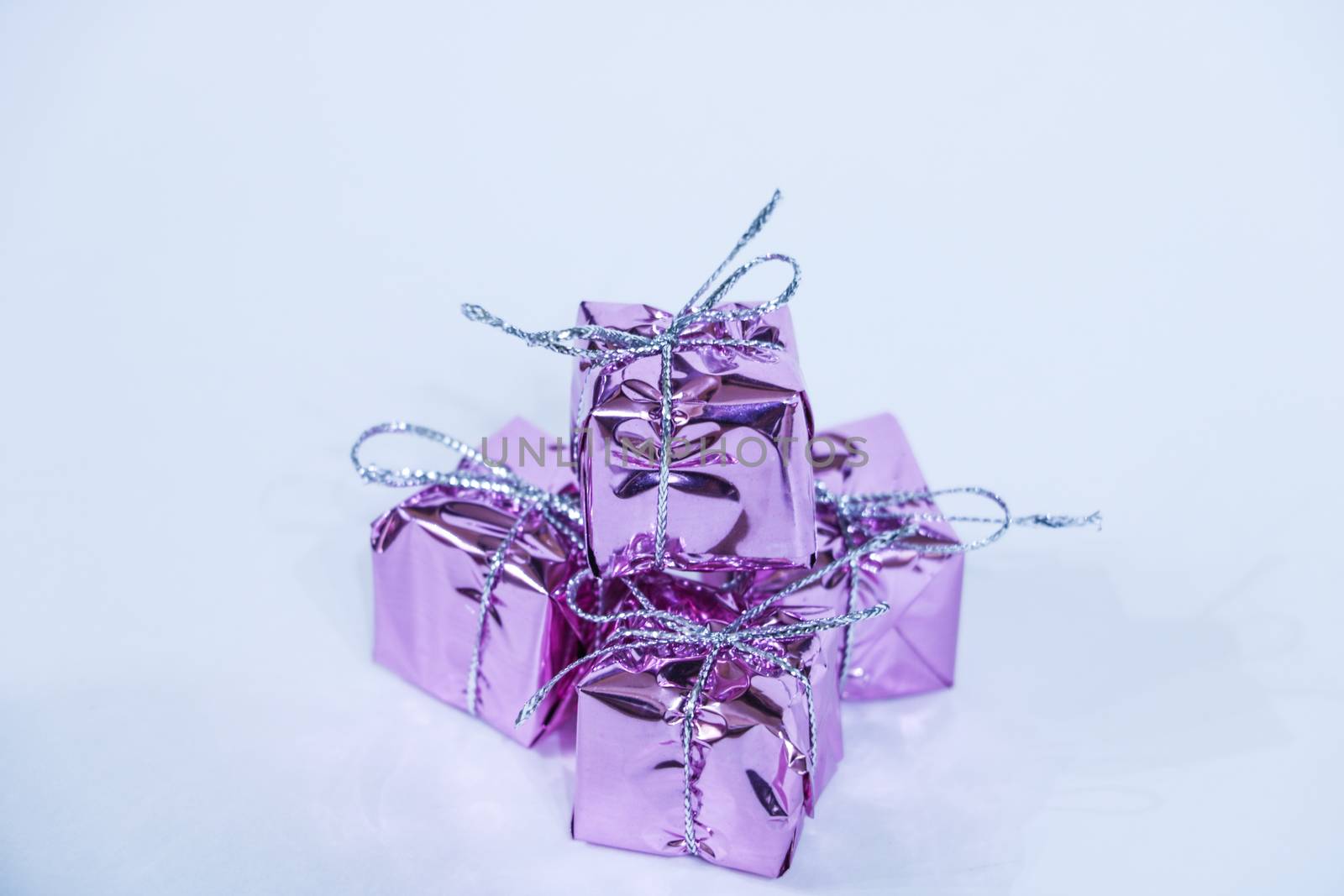 Christmas presents isolated on white background. Background by kip02kas