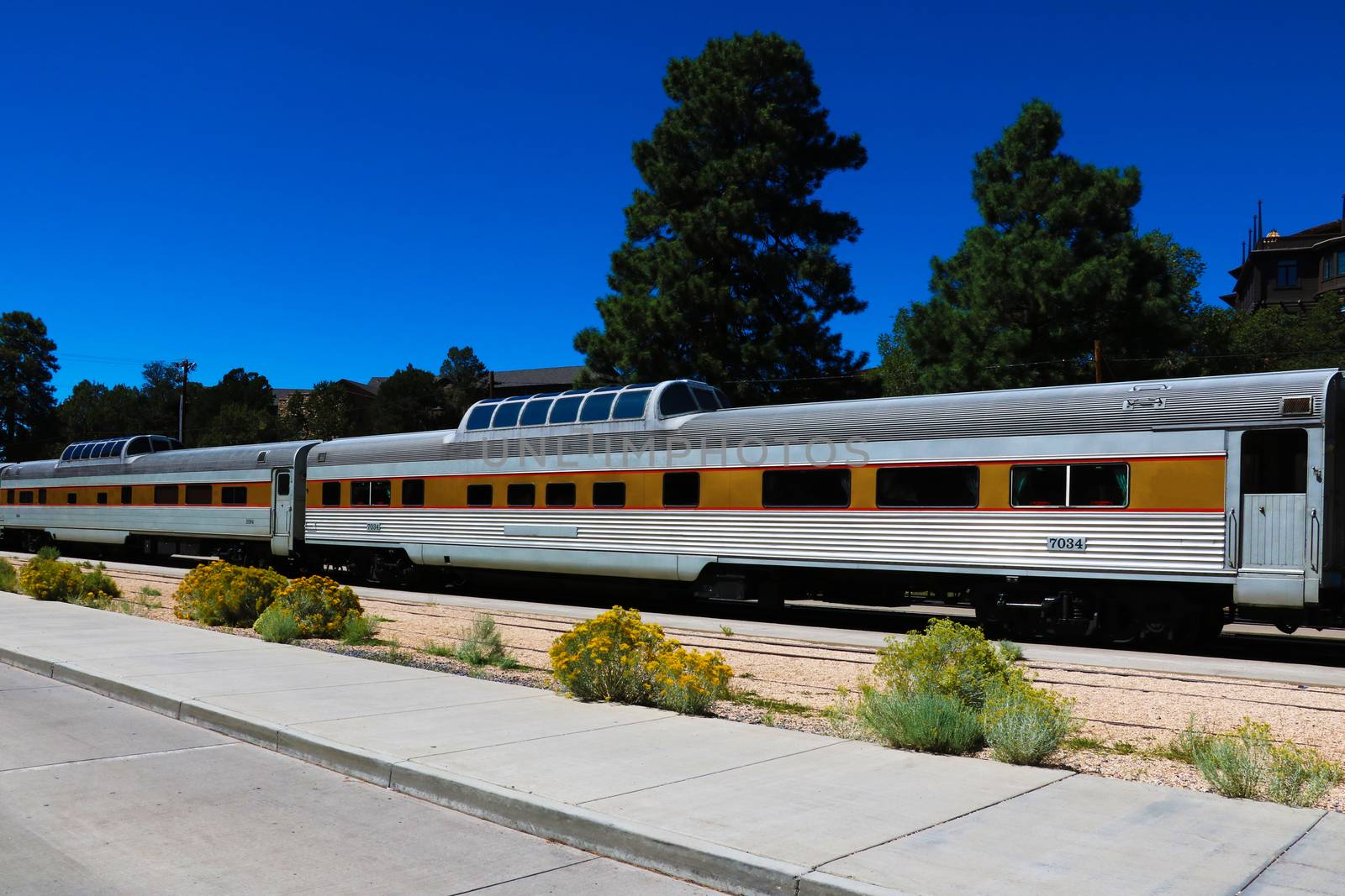 View of train in Gran Canyon National Park railway station. by kip02kas