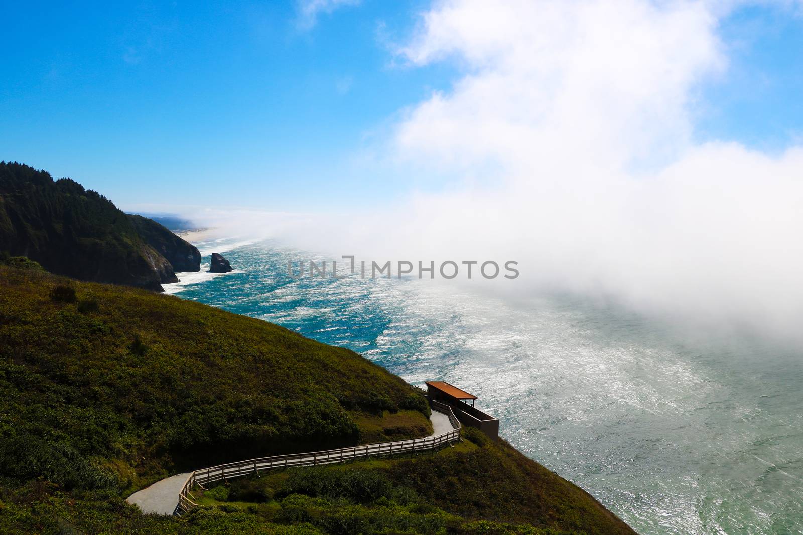 Beautiful view of highway 1 along the Pacific coast.