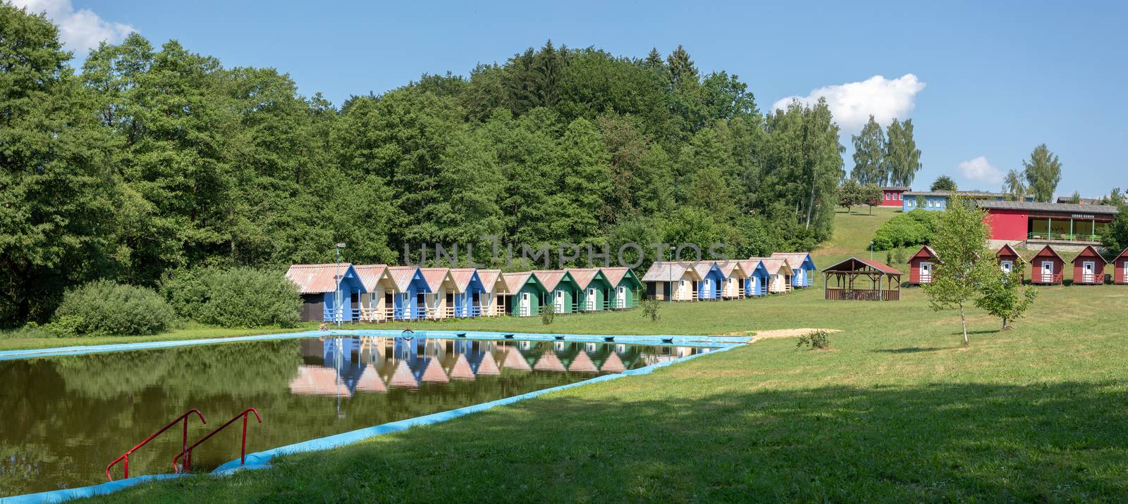 children's chalets camp in summer by artush