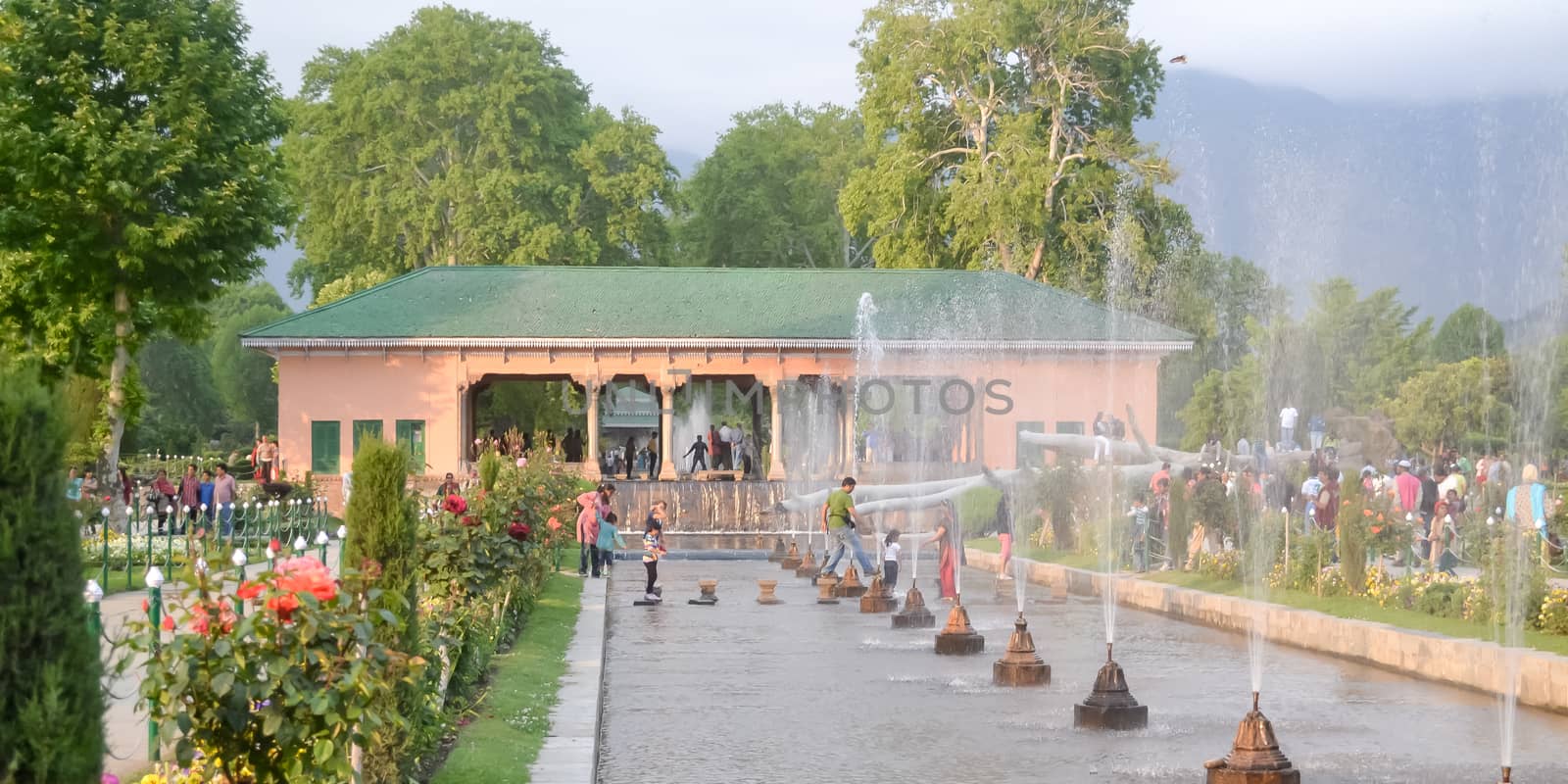 Shalimar Bagh, Mughal garden, January 10 2019: Inside view of Shalimar Bagh of horticulture, also called the "Crown of Srinagar", located on Srinagar city in Jammu and Kashmir, India. by sudiptabhowmick