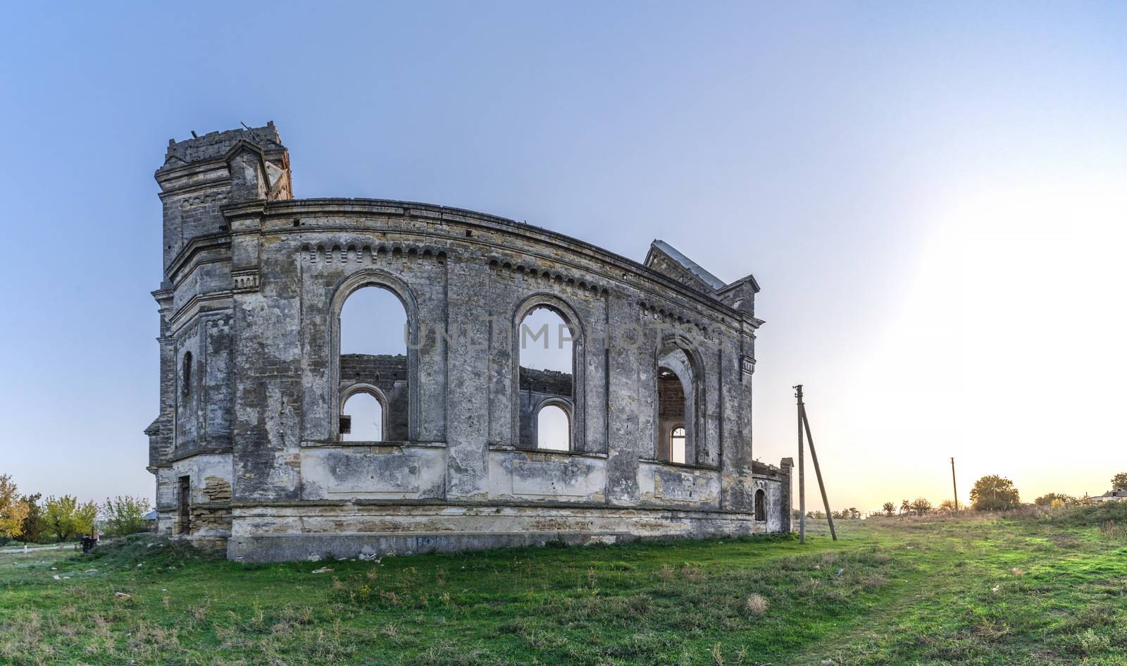 Abandoned Catholic Church of St. George in the village of Krasnopole, Mykolaiv region, Ukraine