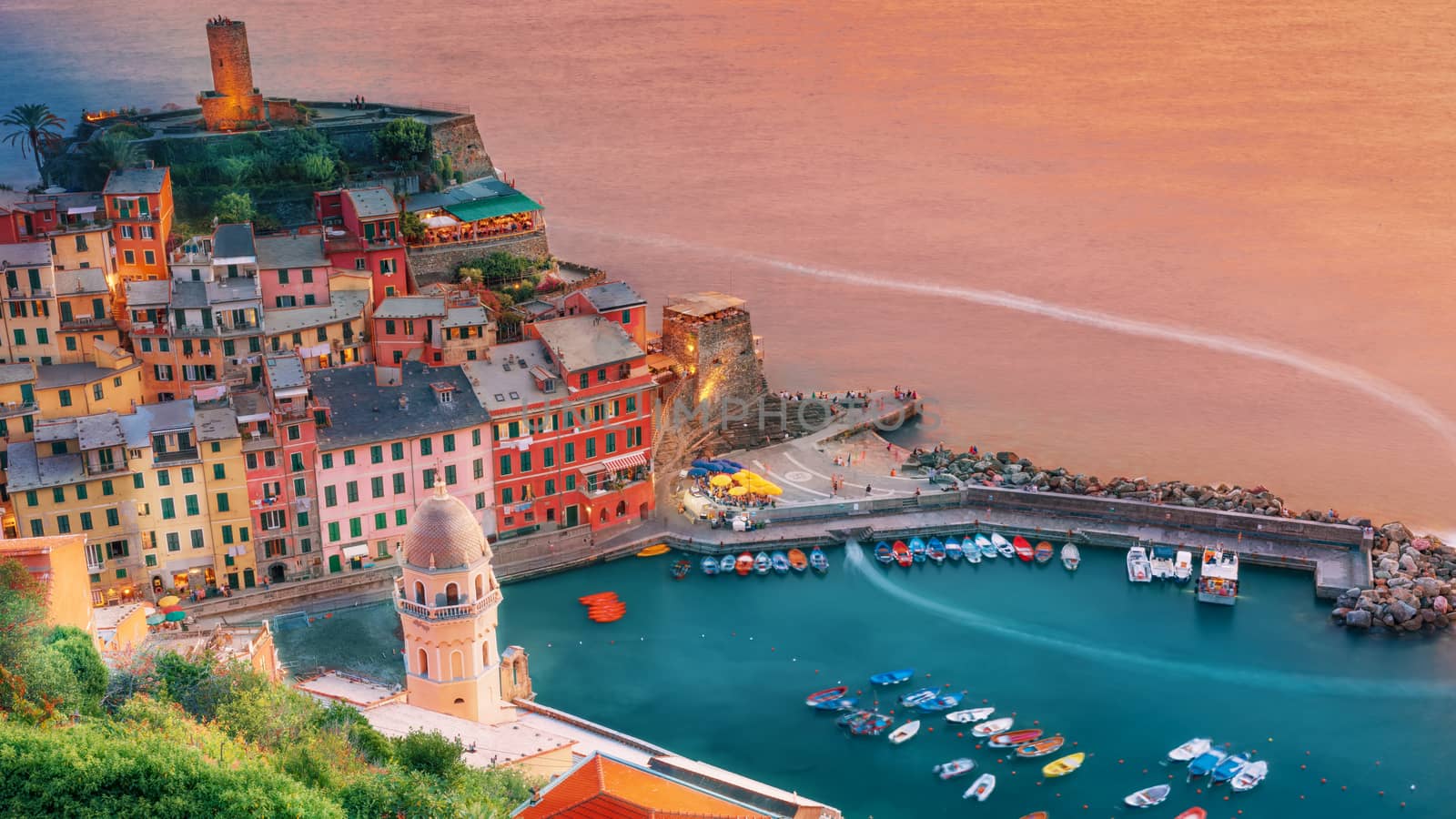 Vernazza colorful city on the seashore