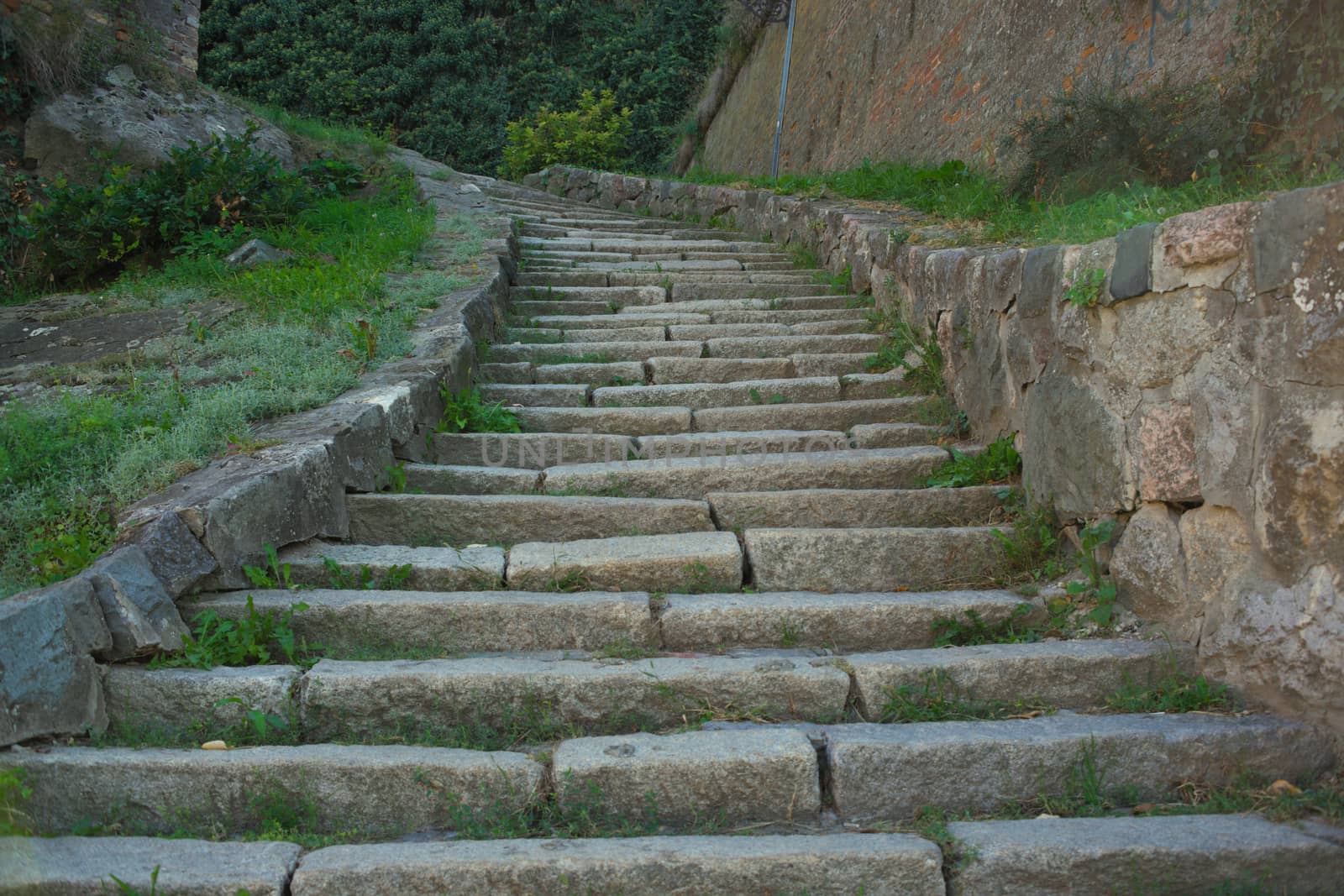 Stone stairs made of stone blocks going up at fortress by sheriffkule