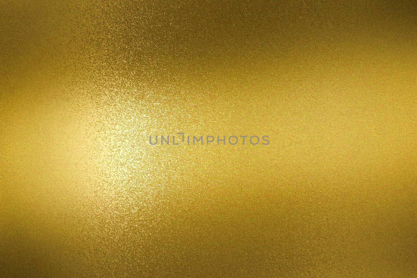 Abstract background, refraction on gold metallic wall in dark room