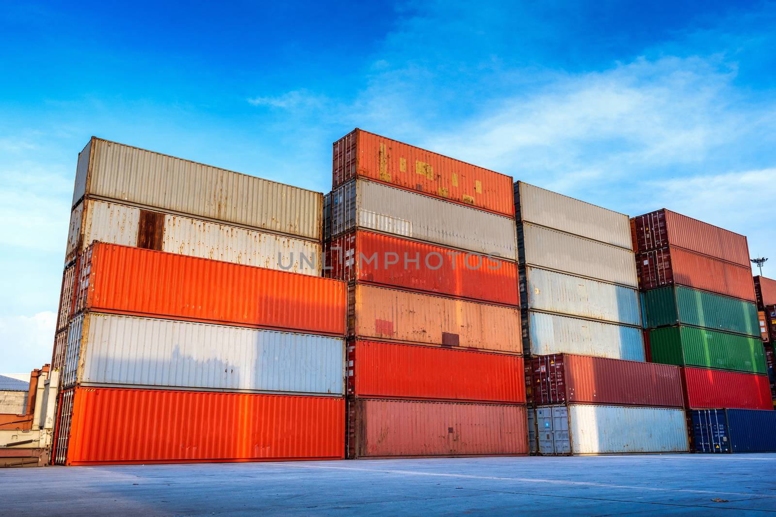 Industrial containers box for logistic import export business. by gutarphotoghaphy