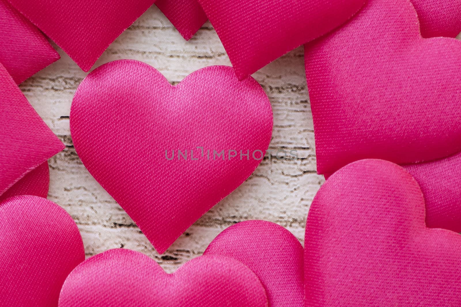 Valentines day romantic background, happy holiday on February 14, love concept. Postcard on a wooden background, decorated with hearts. Decorative card for the holiday. Vanentine Day.