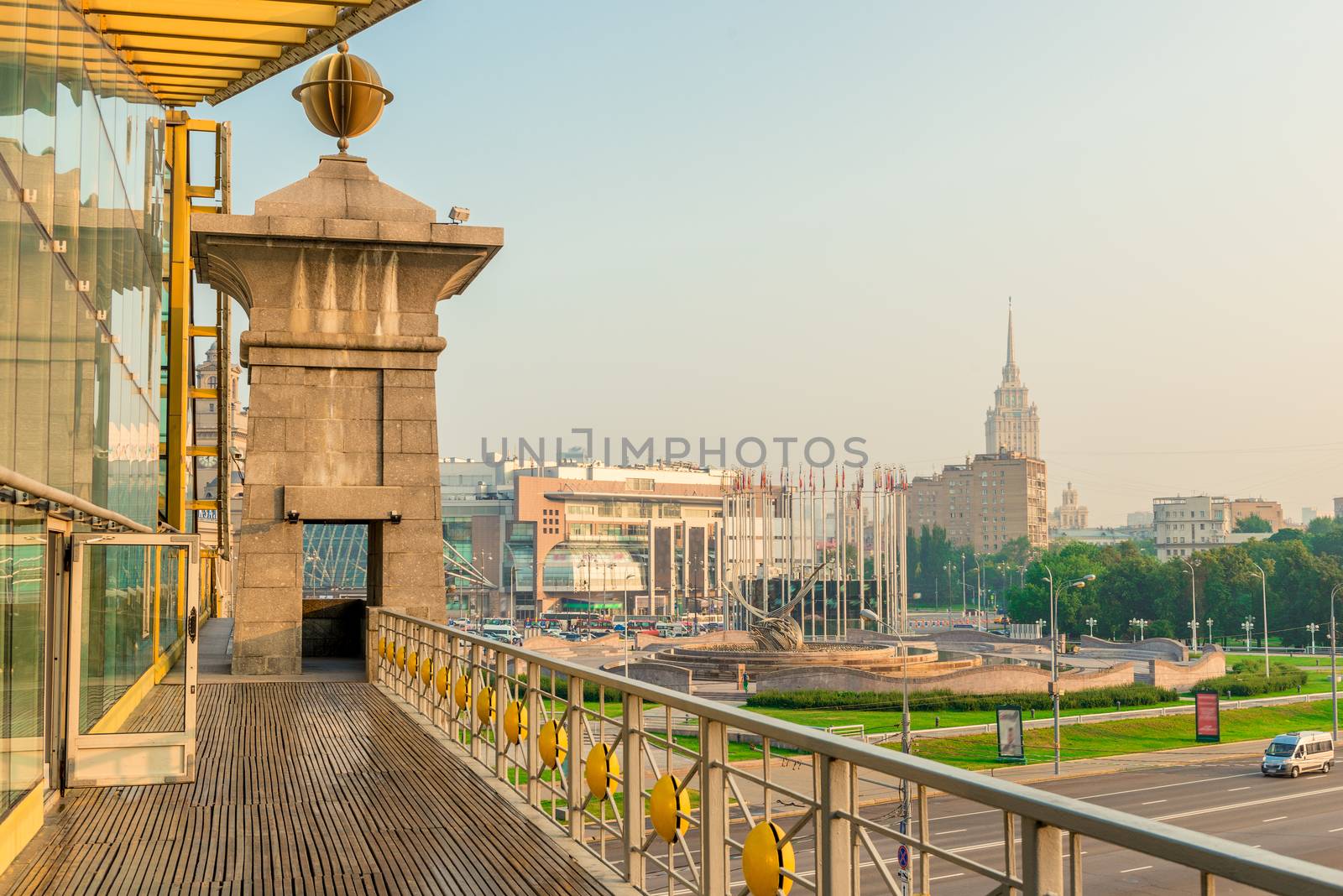 Pedestrian bridge over the highway at the Kazan station in Mosco by kosmsos111