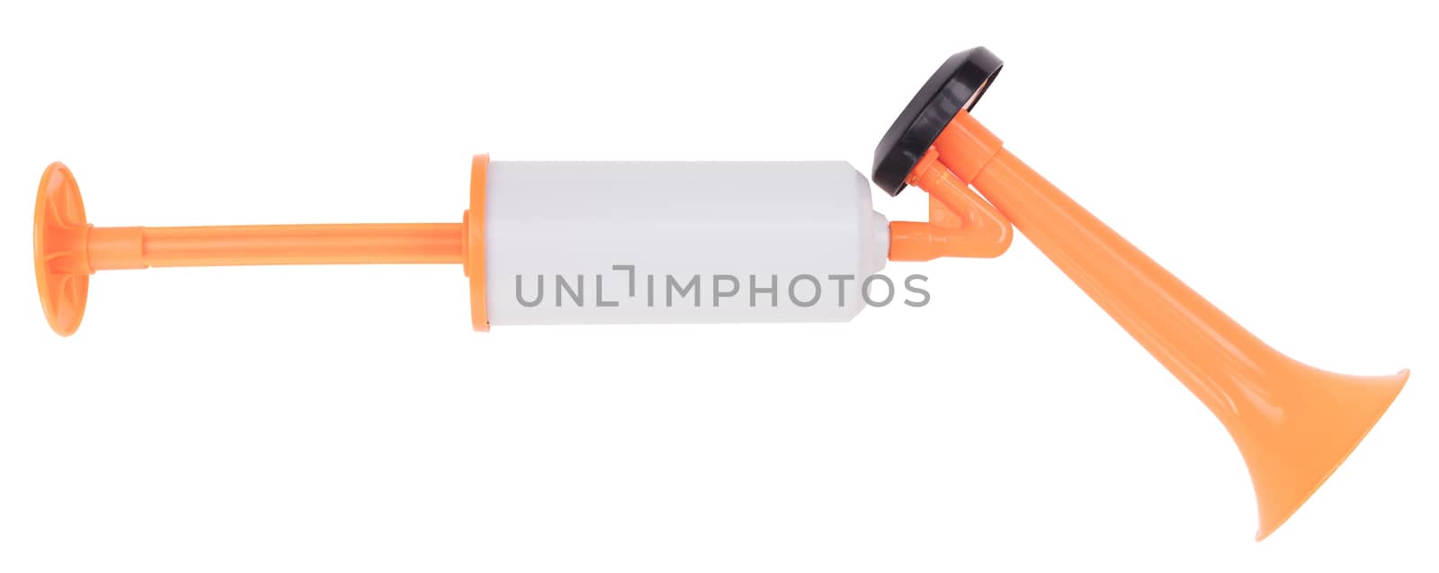 Manual air horn isolated on a white background
