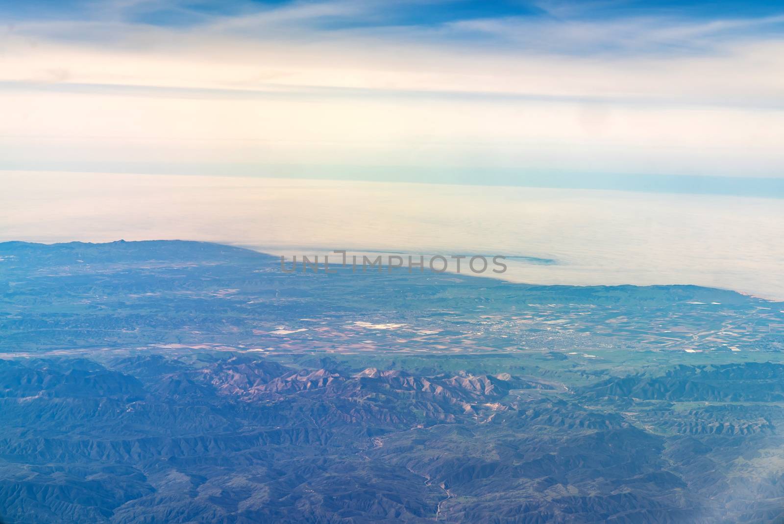 An aerial view of California San Andreas, California, USA