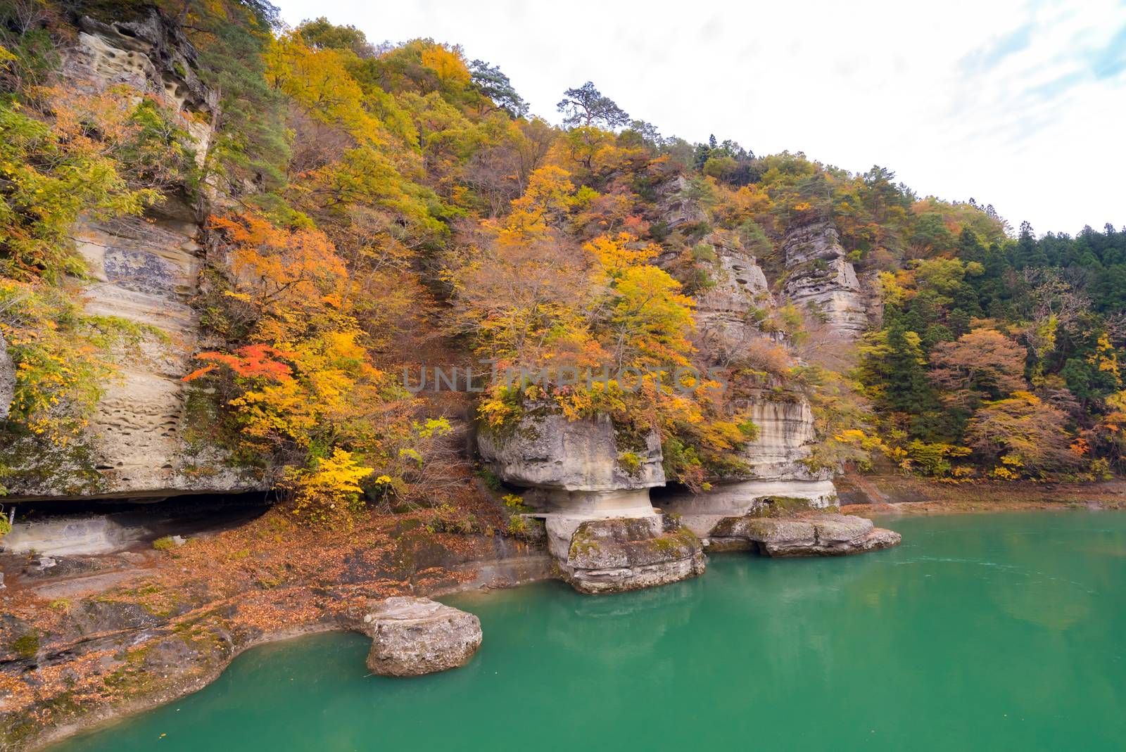 To no Hetsuri Cliff river and canyon Fukushima Japan