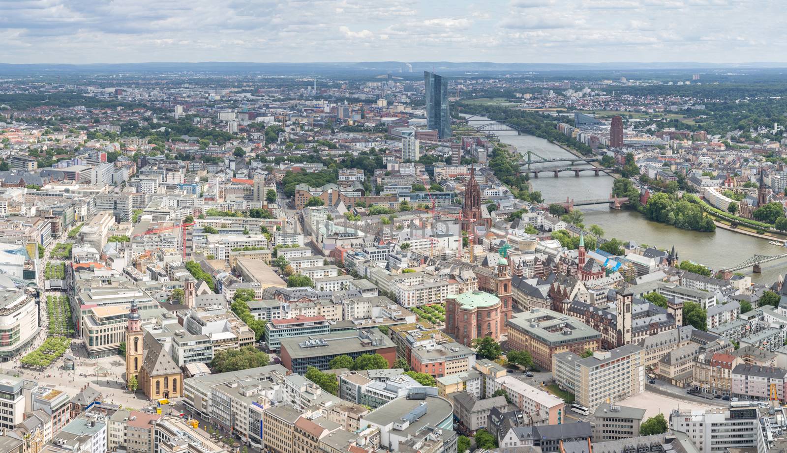 Germany Frankfurt am main skyscrapers aerial view panorama