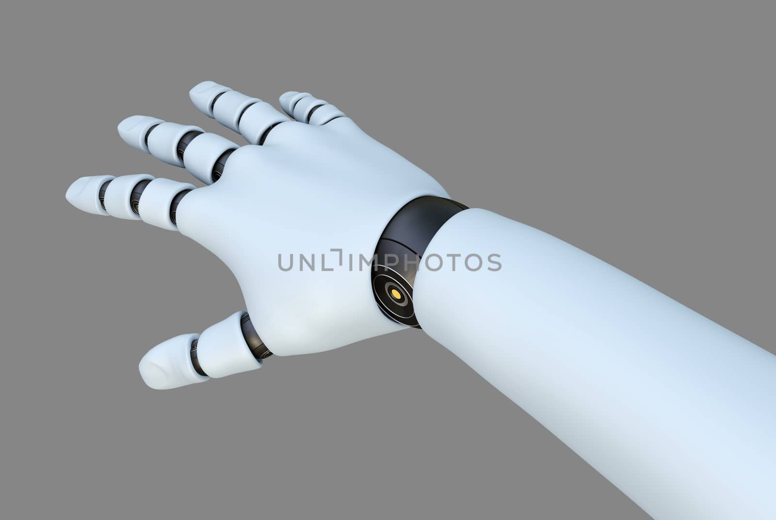 White Robot Hand, Isolated by cherezoff