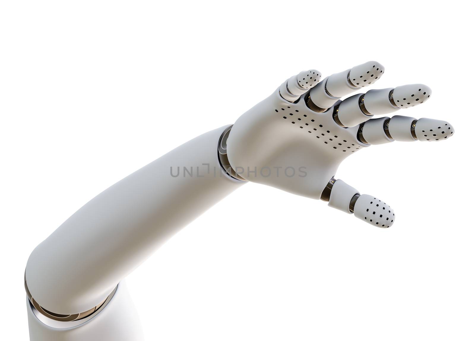White Robot Hand, Isolated by cherezoff
