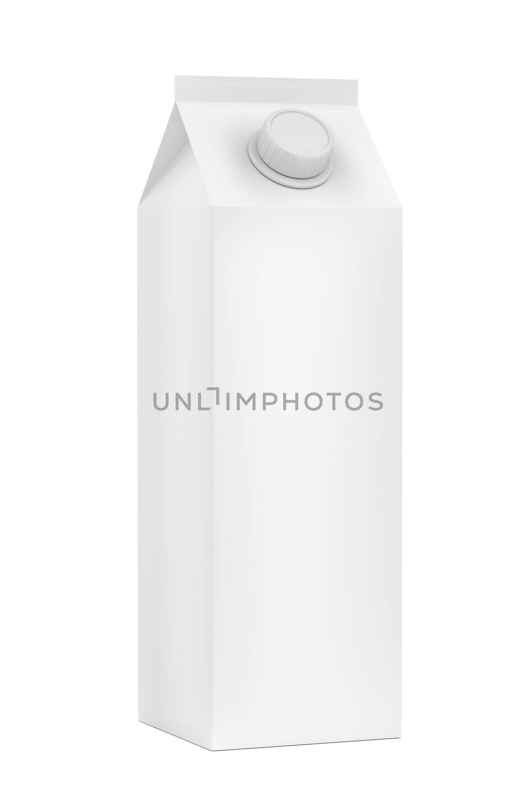 White blank packaging for milk, juice or other beverages