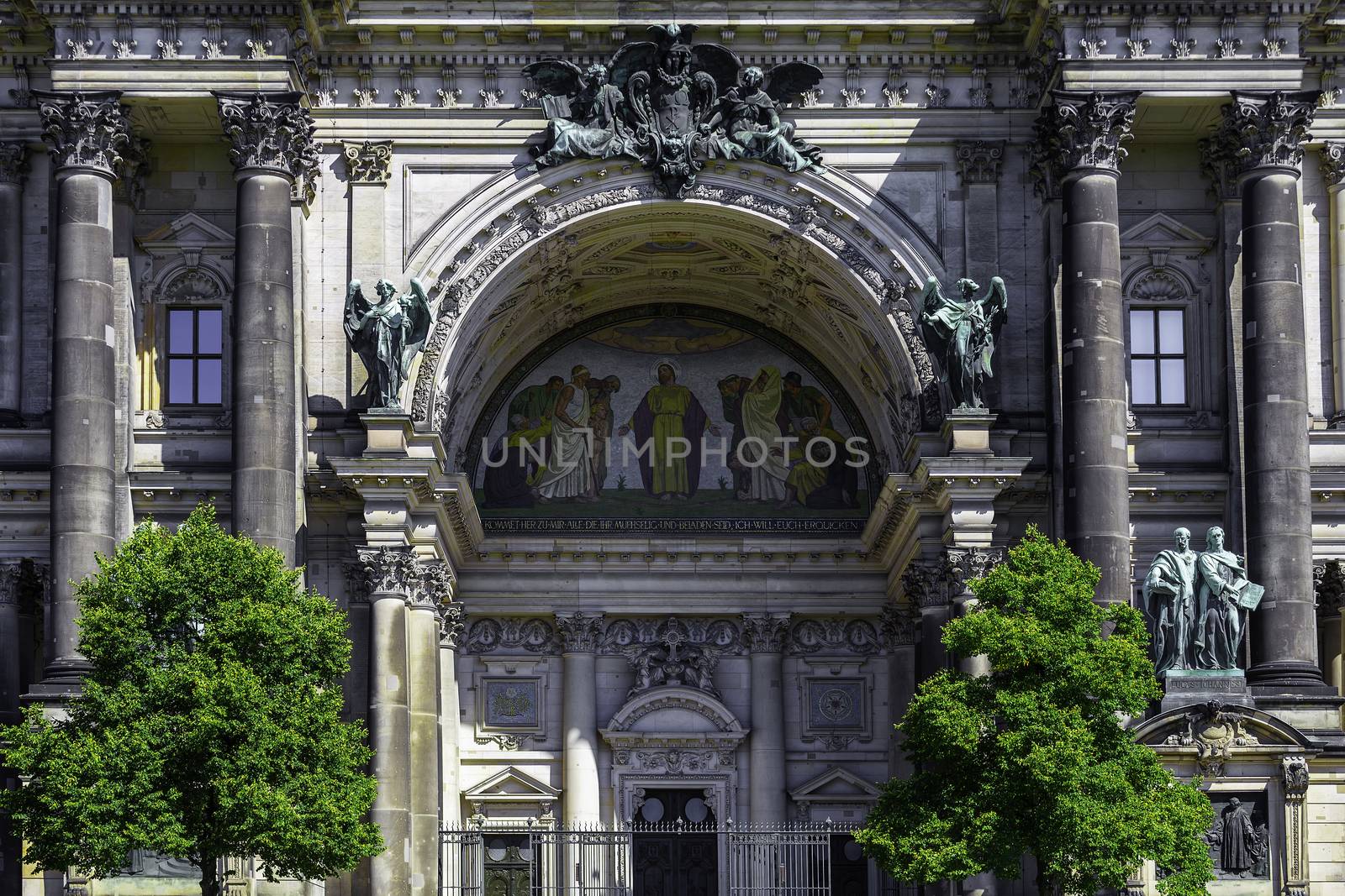 A close-up exterior view of Berliner Dom, also known as Berlin Cathedral. by Anelik