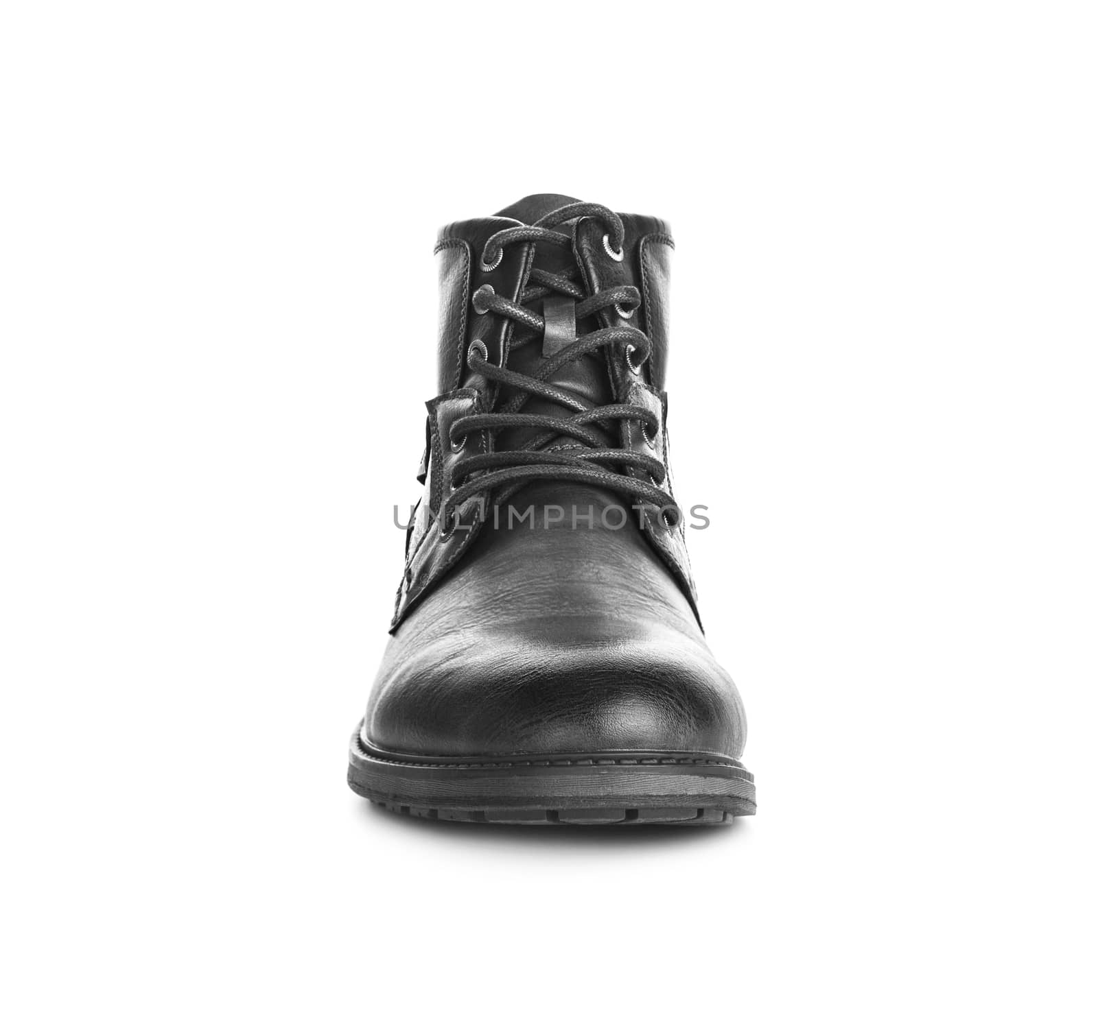 Men's shoes black color casual. Isolated on white background