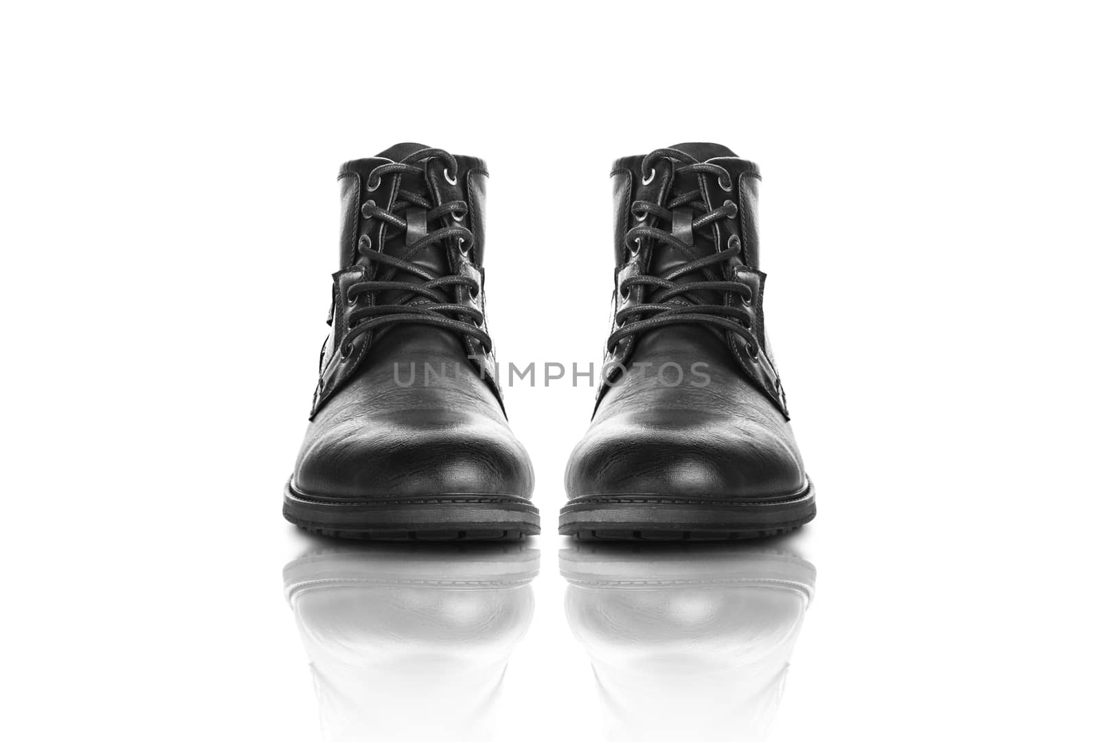 Men's shoes black casual. Isolated on white background by SlayCer