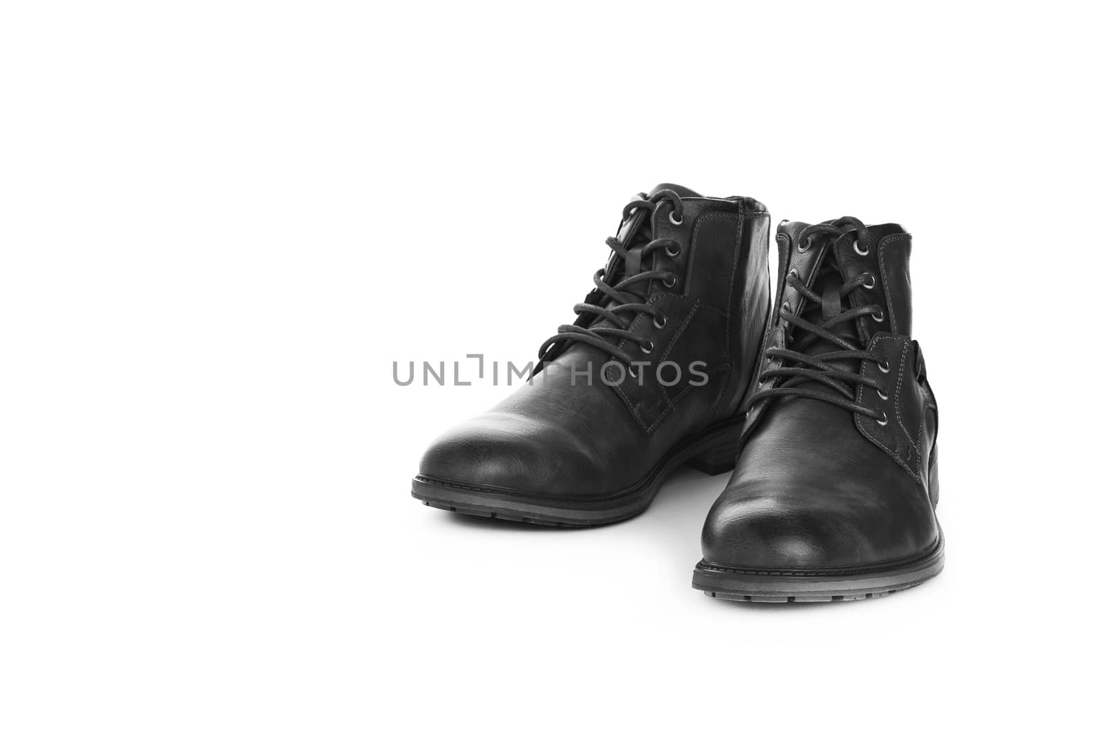 Men's shoes black casual. Isolated on white background by SlayCer