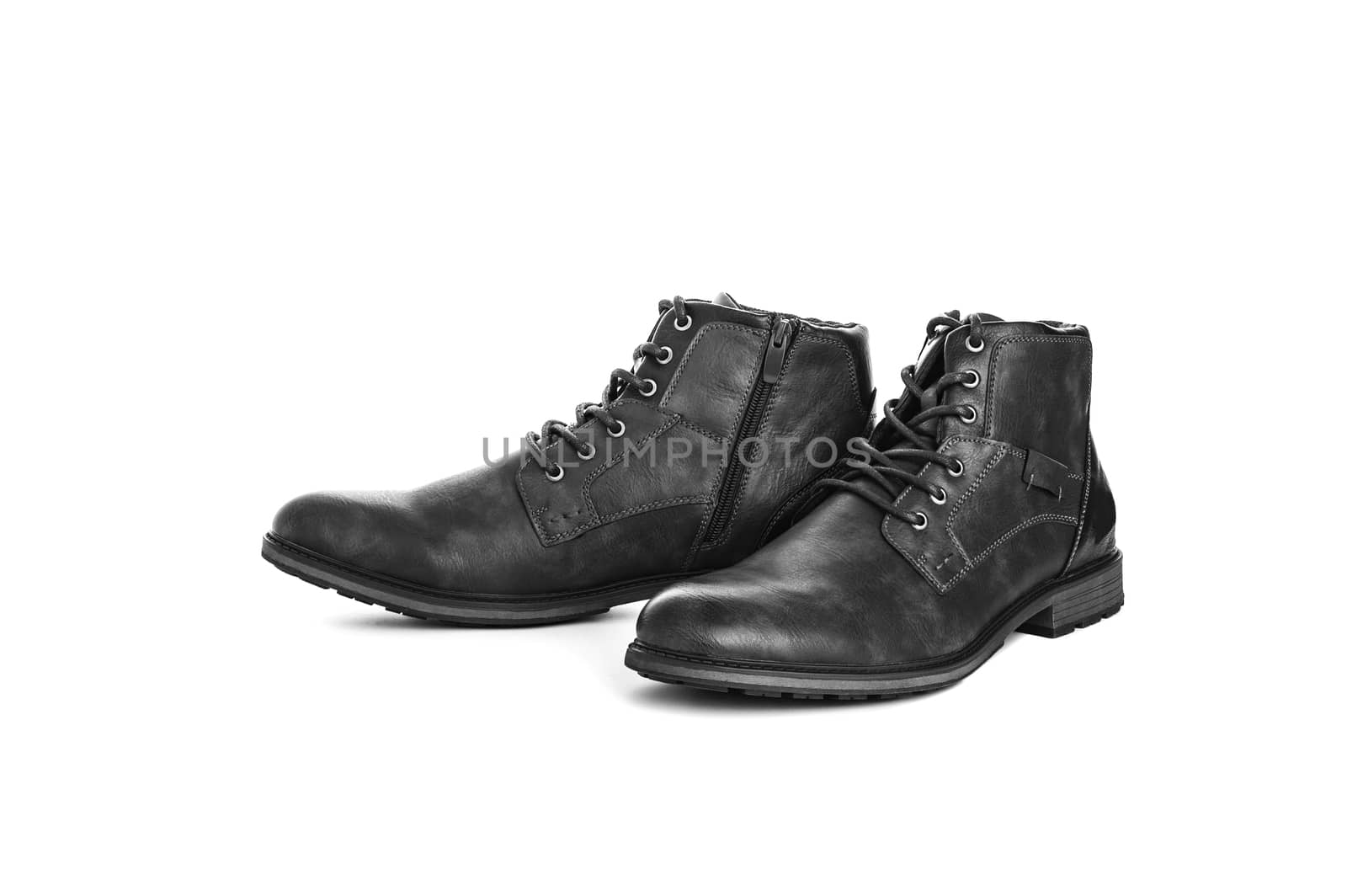 Men's shoes black casual. Isolated on white background by SlayCer