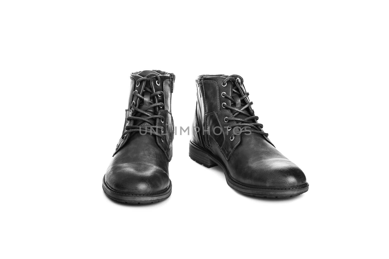 Men's shoes black color casual. Isolated on white background