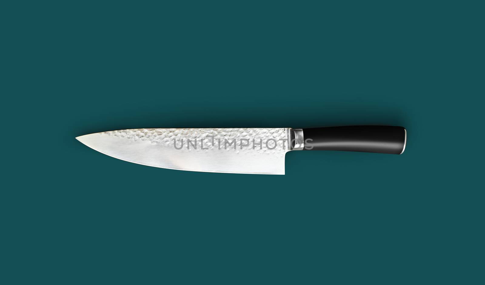 Chef's knife for your kitchen isolated on green by SlayCer