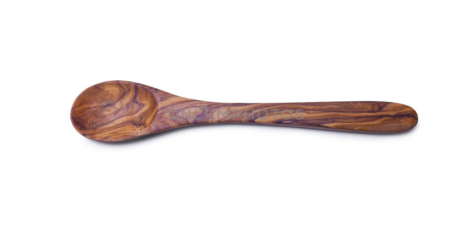 Wooden spoon, close-up on a white background. With clipping path