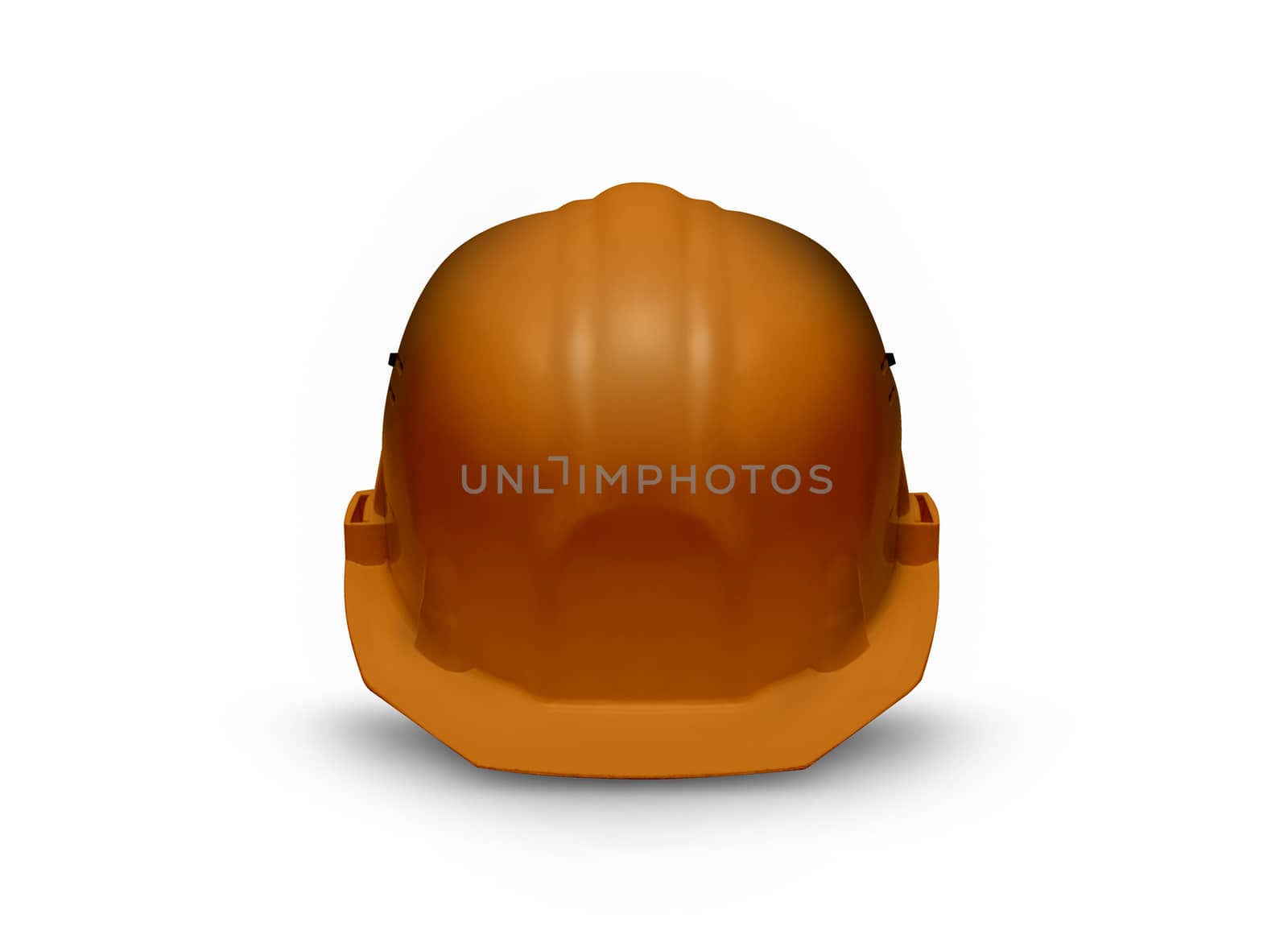 Orange Plastic safety helmet isolated on white background