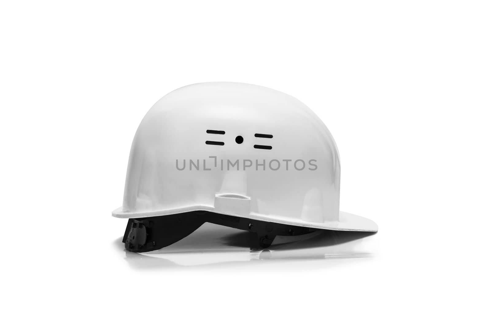 White Plastic safety helmet isolated on white background