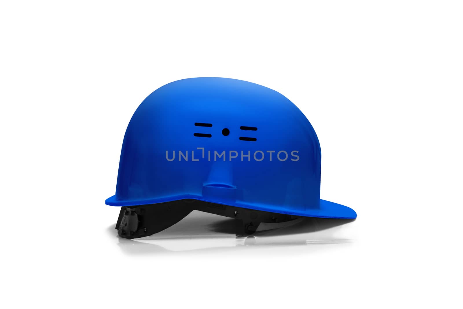 Blue Plastic safety helmet isolated on white background