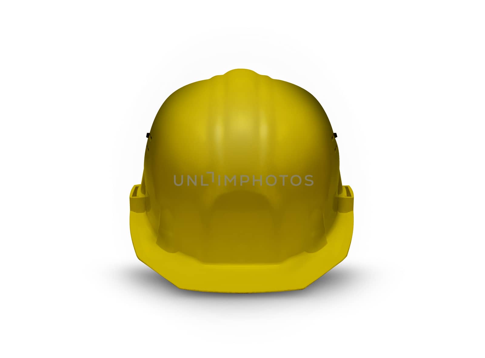 Yellow Plastic safety helmet isolated on white background