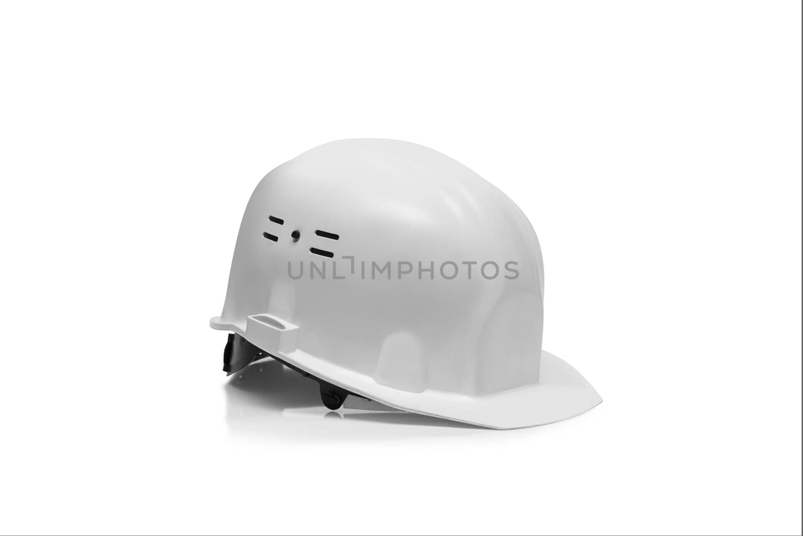 White Plastic safety helmet isolated on white background