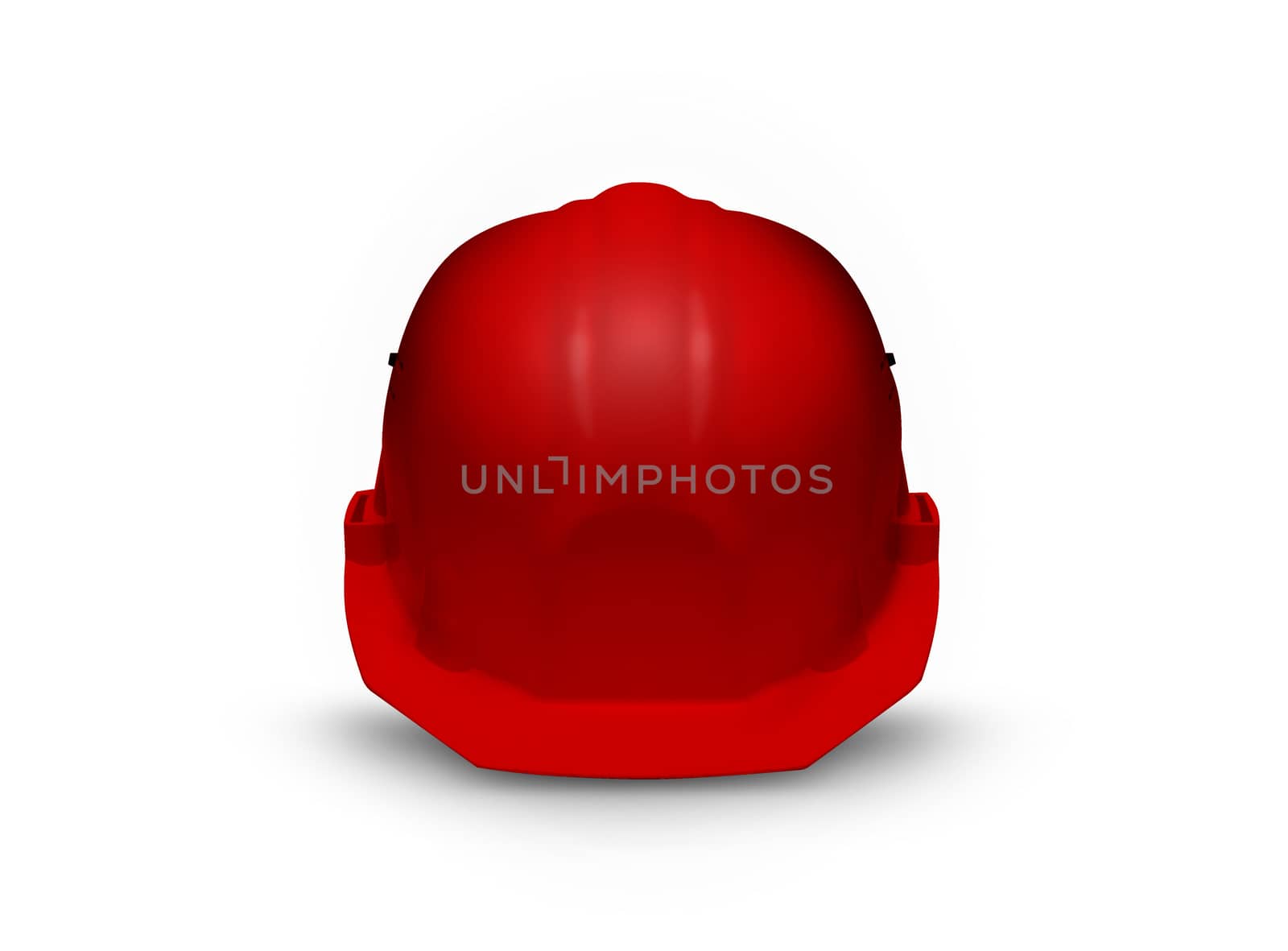 Red Plastic safety helmet isolated on white background