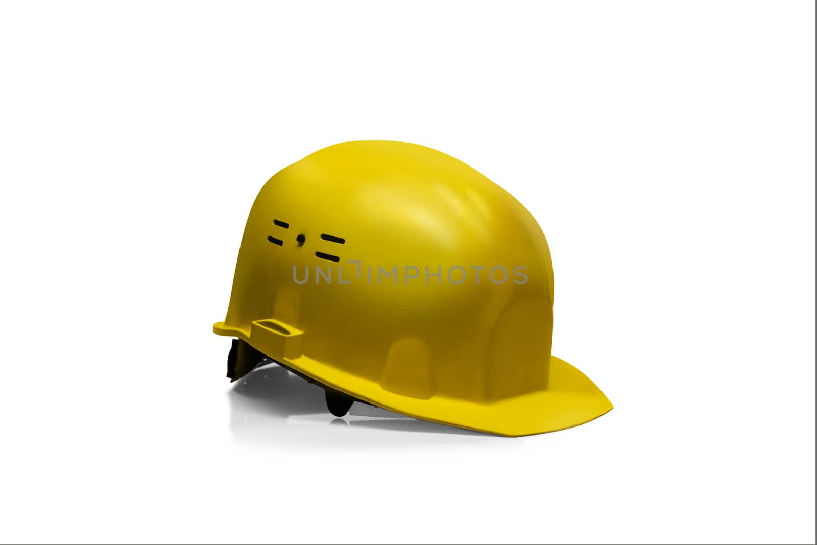 Yellow Plastic safety helmet isolated on white background