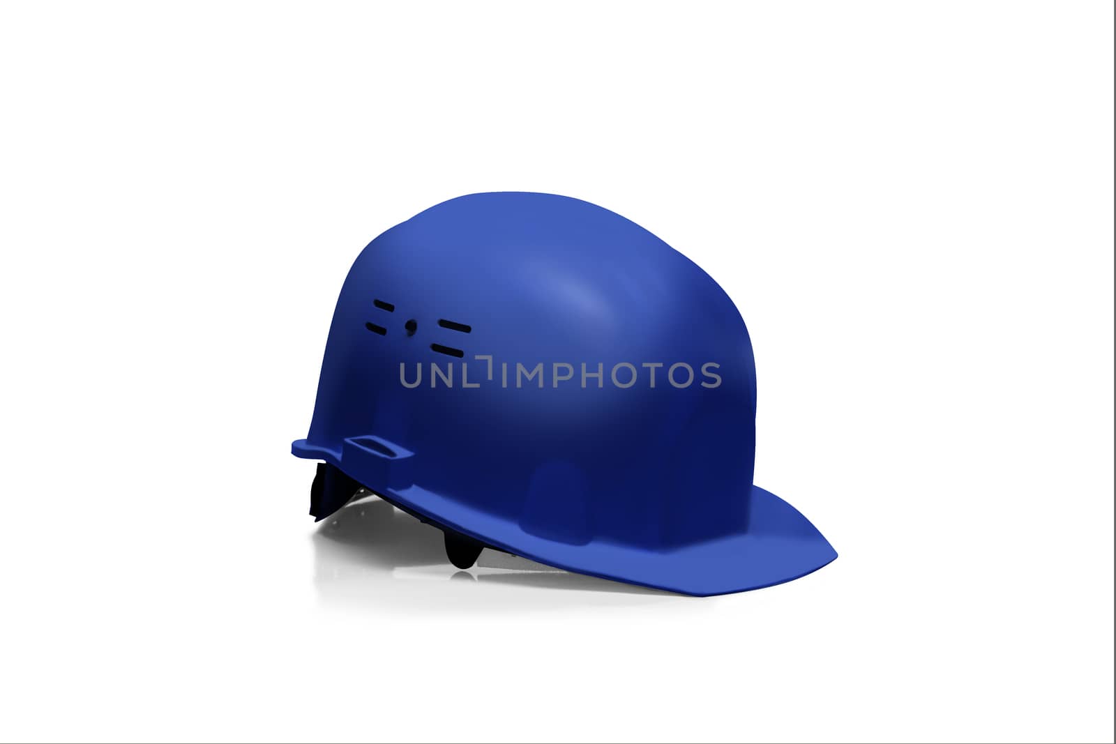 Blue Plastic safety helmet isolated on white background