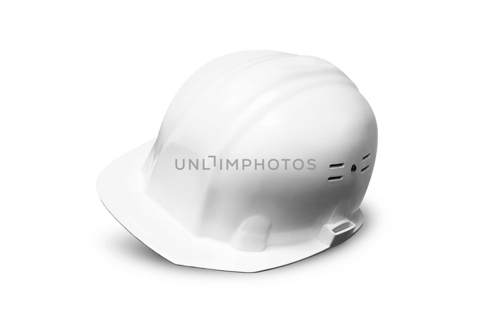 White Plastic safety helmet isolated on white background