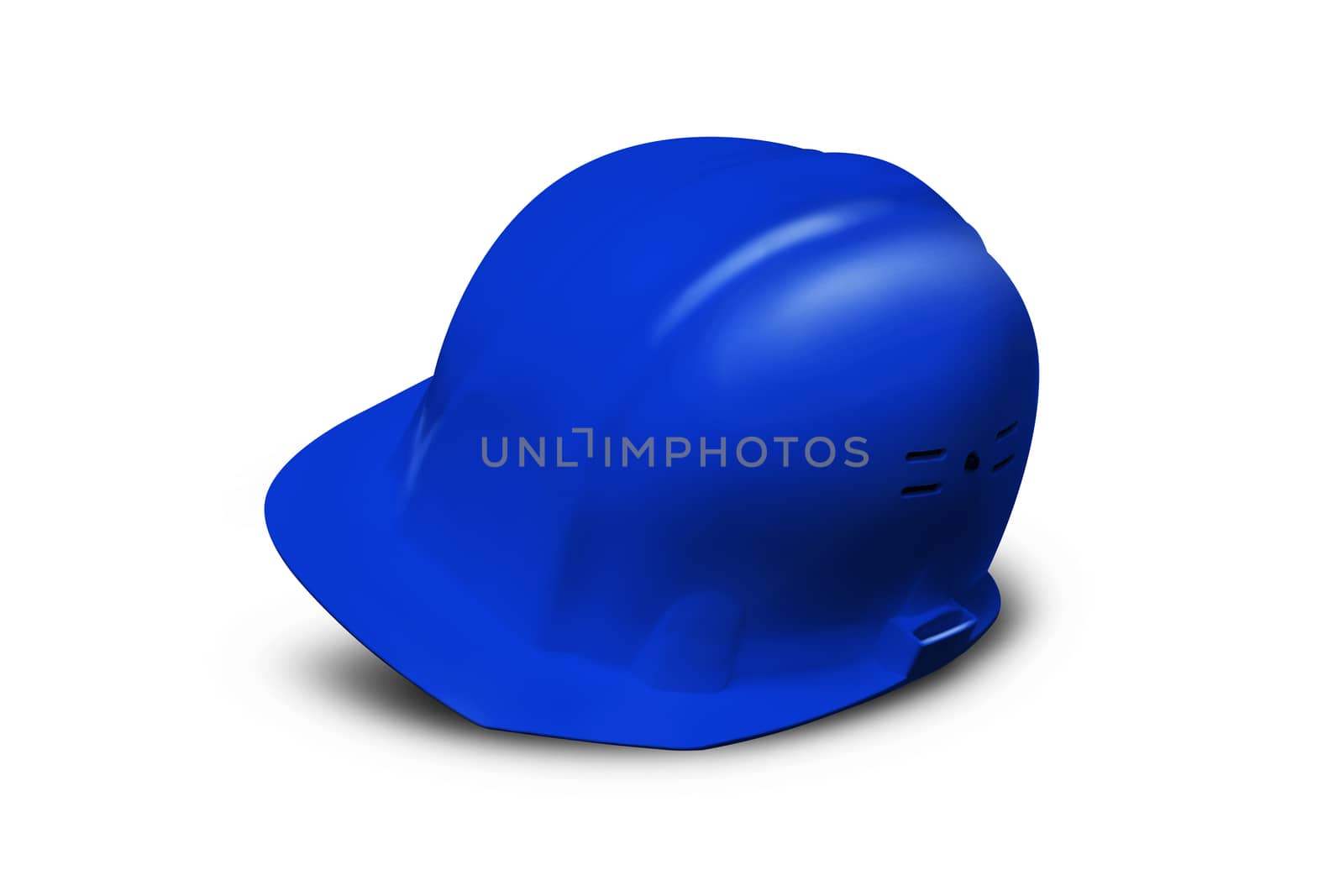 Blue Plastic safety helmet isolated on white background