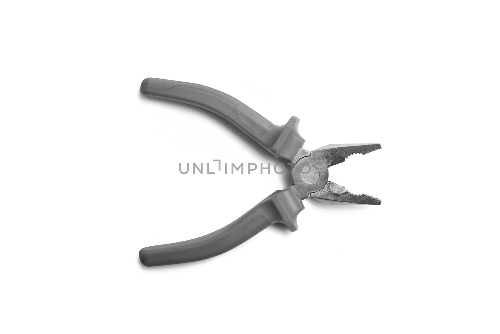 Pliers gray color. Isolated on white background.