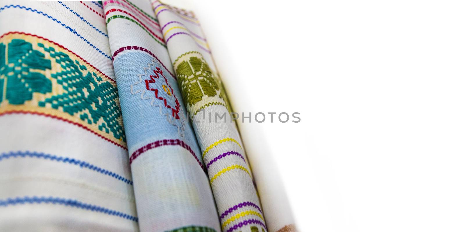 Balkans folk embroidery fabric detail by SlayCer